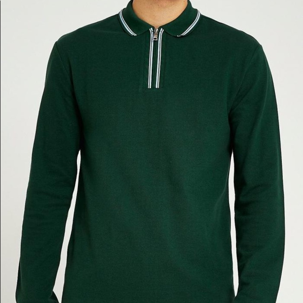 River island zip up long sleeve polo. NEVER WORN. NEW WITH TAGS.
